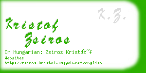 kristof zsiros business card